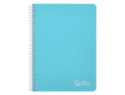 Cuaderno espiral liderpapel A5 witty tapa dura 80h 90gr cuadro 4mm con margen color azul