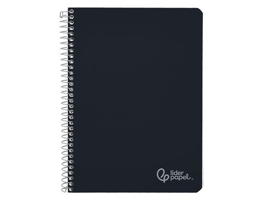 Cuaderno espiral liderpapel A5 witty tapa dura 80h 90gr cuadro 4mm con margen color negro