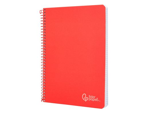 Cuaderno espiral liderpapel A5 witty tapa dura 80h 90gr cuadro 4mm con margen color rojo