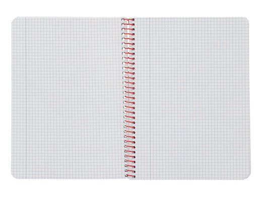 Cuaderno espiral liderpapel A5 witty tapa dura 80h 90gr cuadro 4mm con margen color rojo