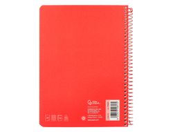 Cuaderno espiral liderpapel A5 witty tapa dura 80h 90gr cuadro 4mm con margen color rojo