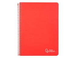 Cuaderno espiral liderpapel A5 witty tapa dura 80h 90gr cuadro 4mm con margen color rojo
