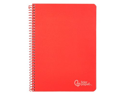 Cuaderno espiral liderpapel A5 witty tapa dura 80h 90gr cuadro 4mm con margen color rojo