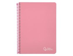 Cuaderno espiral liderpapel A5 witty tapa dura 80h 90gr cuadro 4mm con margen color rosa