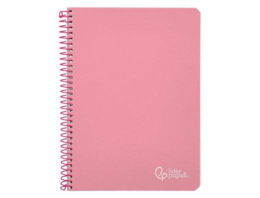 Cuaderno espiral liderpapel A5 witty tapa dura 80h 90gr cuadro 4mm con margen color rosa