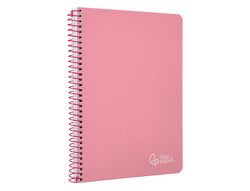 Cuaderno espiral liderpapel A5 witty tapa dura 80h 90gr cuadro 4mm con margen color rosa