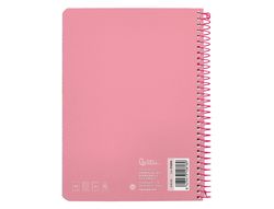 Cuaderno espiral liderpapel A5 witty tapa dura 80h 90gr cuadro 4mm con margen color rosa