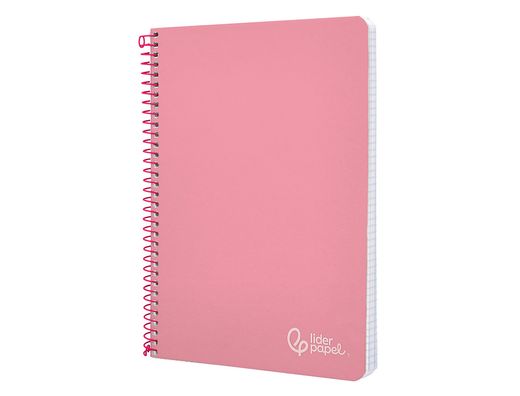 Cuaderno espiral liderpapel A5 witty tapa dura 80h 90gr cuadro 4mm con margen color rosa