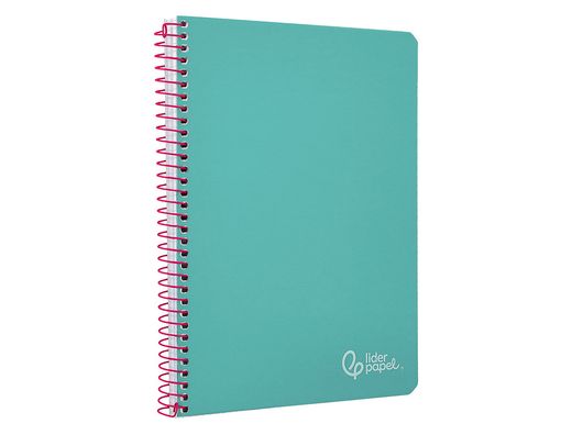 Cuaderno espiral liderpapel din A5 witty tapa dura 80h 90gr cuadro 4mm con margen color turquesa