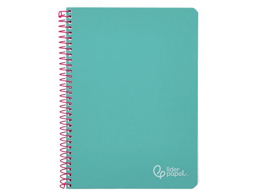 Cuaderno espiral liderpapel din A5 witty tapa dura 80h 90gr cuadro 4mm con margen color turquesa