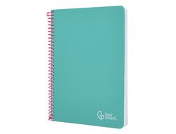Cuaderno espiral liderpapel din A5 witty tapa dura 80h 90gr cuadro 4mm con margen color turquesa
