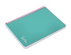 Cuaderno espiral liderpapel din A5 witty tapa dura 80h 90gr cuadro 4mm con margen color turquesa