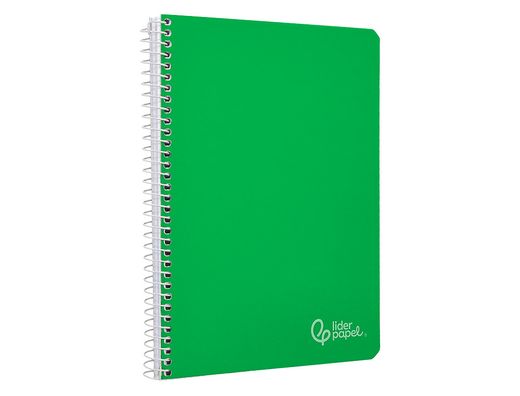 Cuaderno espiral liderpapel A5 witty tapa dura 80h 90gr cuadro 4mm con margen color verde