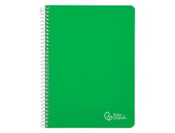 Cuaderno espiral liderpapel A5 witty tapa dura 80h 90gr cuadro 4mm con margen color verde