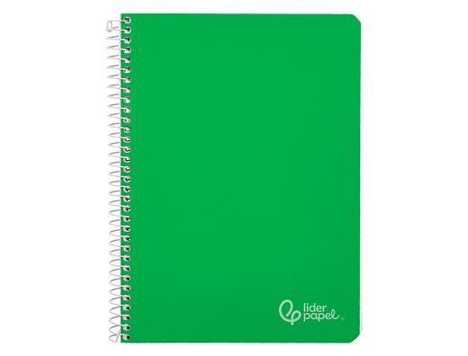 Cuaderno espiral liderpapel A5 witty tapa dura 80h 90gr cuadro 4mm con margen color verde