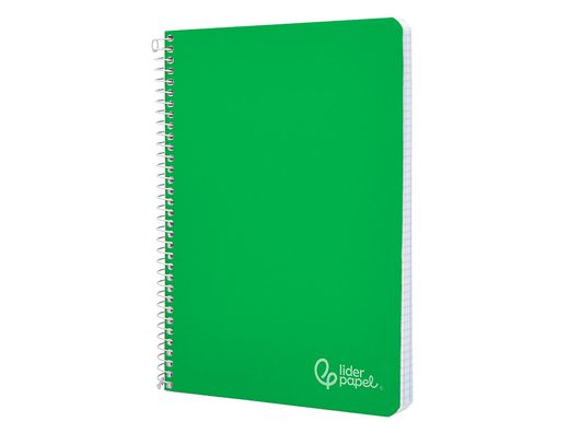 Cuaderno espiral liderpapel A5 witty tapa dura 80h 90gr cuadro 4mm con margen color verde