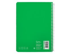 Cuaderno espiral liderpapel A5 witty tapa dura 80h 90gr cuadro 4mm con margen color verde