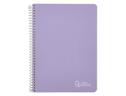 Cuaderno espiral liderpapel A5 witty tapa dura 80h 90gr cuadro 4mm con margen color violeta