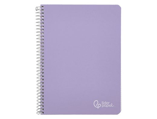 Cuaderno espiral liderpapel A5 witty tapa dura 80h 90gr cuadro 4mm con margen color violeta