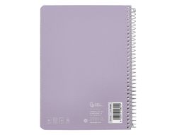 Cuaderno espiral liderpapel A5 witty tapa dura 80h 90gr cuadro 4mm con margen color violeta