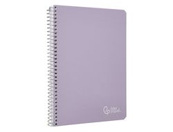 Cuaderno espiral liderpapel A5 witty tapa dura 80h 90gr cuadro 4mm con margen color violeta