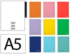Cuaderno espiral liderpapel A5 witty tapa dura 80h 90gr liso sin margen colores surtidos