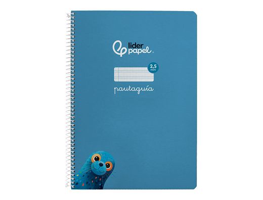 Cuaderno espiral liderpapel di din A4 pautaguia tapa dura 80h 90 gr cuadro pautado 2,5mm color azul