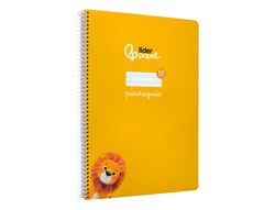Cuaderno espiral liderpapel din A4 pautaguia tapa dura 80h 90 gr cuadro pautado 2,5 mm color amarillo
