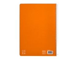Cuaderno espiral liderpapel din A4 pautaguia tapa dura 80h 90 gr cuadro pautado 2,5 mm color naranja
