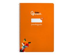 Cuaderno espiral liderpapel din A4 pautaguia tapa dura 80h 90 gr cuadro pautado 2,5 mm color naranja