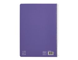 Cuaderno espiral liderpapel din A4 pautaguia tapa dura 80h 90 gr cuadro pautado 2,5mm color lila