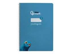 Cuaderno espiral liderpapel din A4 pautaguia tapa dura 80h 90 gr cuadro pautado 3mm color azul