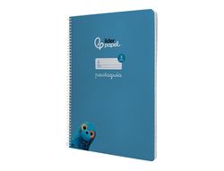 Cuaderno espiral liderpapel din A4 pautaguia tapa dura 80h 90 gr cuadro pautado 5mm color azul