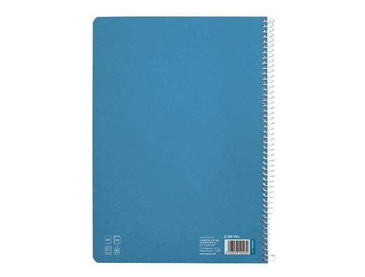 Cuaderno espiral liderpapel din A4 pautaguia tapa dura 80h 90 gr cuadro pautado 5mm color azul
