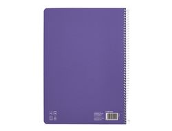 Cuaderno espiral liderpapel din A4 pautaguia tapa dura 80h 90 gr cuadro pautado 5mm color lila