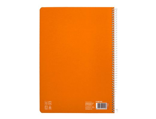 Cuaderno espiral liderpapel din A4 pautaguia tapa dura 80h 90 gr cuadro pautado 5mm color naranja