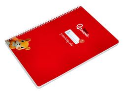 Cuaderno espiral liderpapel din A4 pautaguia tapa dura 80h 90 gr cuadro pautado 5mm color rojo