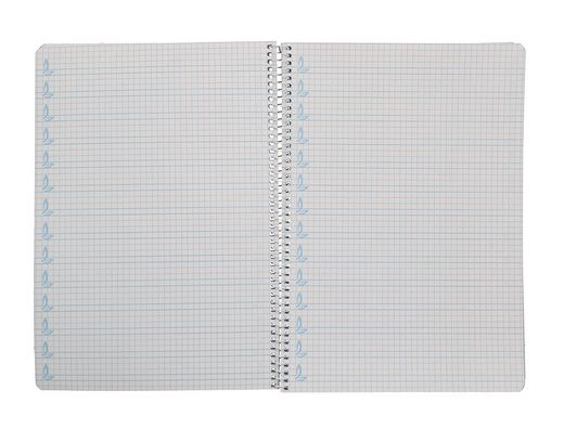 Cuaderno espiral liderpapel din A4 pautaguia tapa dura 80h 90 gr cuadro pautado 5mm color rojo