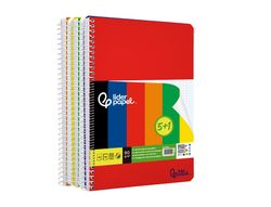 Cuaderno espiral liderpapel din A4 tapa polipropileno 80h 90gr cuadro 4mm con margen pack 5+1 colores surtidos
