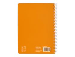 Cuaderno espiral liderpapel din A5 pautaguia tapa blanda 40 h 75 gr cuadro pautado 5mm color naranja
