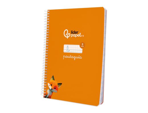 Cuaderno espiral liderpapel din A5 pautaguia tapa blanda 40 h 75 gr cuadro pautado 5mm color naranja