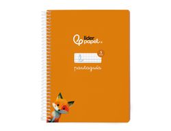 Cuaderno espiral liderpapel din A5 pautaguia tapa blanda 40 h 75 gr cuadro pautado 5mm color naranja