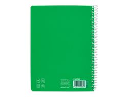 Cuaderno espiral liderpapel din A5 pautaguia tapa blanda 40 h 75 gr cuadro pautado 5mm color verde