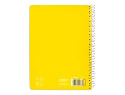 Cuaderno espiral liderpapel din A5 pautaguia tapa blanda 40h 75 gr cuadro pautado 5mm color amarillo