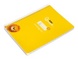 Cuaderno espiral liderpapel din A5 pautaguia tapa blanda 40h 75 gr cuadro pautado 5mm color amarillo