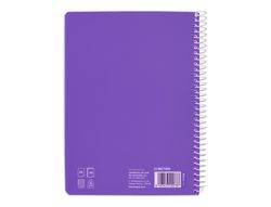 Cuaderno espiral liderpapel din A5 pautaguia tapa blanda 40h 75gr cuadro pautado 5mm color lila