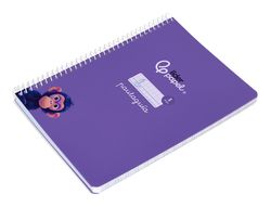Cuaderno espiral liderpapel din A5 pautaguia tapa blanda 40h 75gr cuadro pautado 5mm color lila