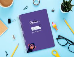Cuaderno espiral liderpapel din A5 pautaguia tapa blanda 40h 75gr cuadro pautado 5mm color lila