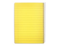 Cuaderno espiral liderpapel din A5 pautaguia tapa plastico 80h 90gr cuadro pautado 3 mm con margen color amarillo
