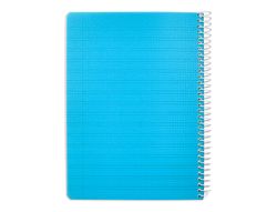 Cuaderno espiral liderpapel din A5 pautaguia tapa plastico 80h 90gr cuadro pautado 3 mm con margen color azul
